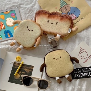 lindo de dibujos animados tostadas expresión monederoinsportable bolsa de felpa chica estilo coreano de almacenamiento de gran capacidad bolsa