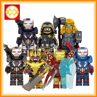 Lego Minifigures Super Heroes War Machine Ironman Hawkeye Thor Thanos Building Blocks Toys for Kids