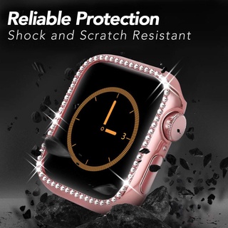 diamond parachoques funda protectora para apple watch cover serie 6 se 54321 38 mm 42 mm para iwatch 40 mm 44 mm pulsera inteligente accesorios (3)