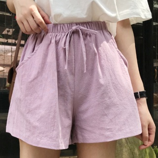 Las mujeres de verano Casual cordón elástico cintura cómoda pantalones cortos Mini cintura alta más el tamaño de pantalones cortos calientes (3)