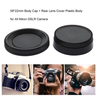 【panzhihuaysfq】58*22mm Body Cap + Rear Lens Cover Plastic Body for All Nikon DSLR Camera