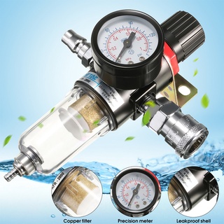 {FCC} 1/4" compresor de aire filtro separador de agua Kit de herramientas con medidor regulador