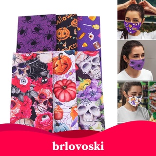 Brlovoski 6 piezas tela De algodón con calavera De halloween hecha a mano (3)