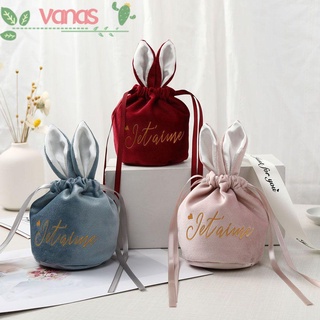 VANAS Cute Gift Packing Bags Flannelette Easter Rabbit Candy Bags Jewelry Organizer Chocolate Wedding Supplies Birthday Party Bunny Ears/Multicolor