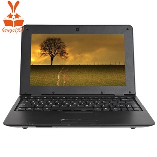 HD Portable 10.1Inch Quad Core Android System Without Optical Drive Mini Black Laptop Netbook(US Plug)