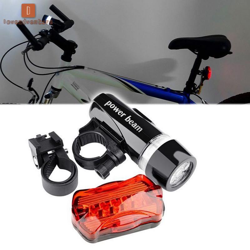 LV multifunción 5 LED lámpara de bicicleta bicicleta cabeza delantera luz trasera impermeable Safet