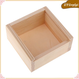 caja de artesanía de madera para baratijas de jabón, caja de madera sin terminar con lide deslizante