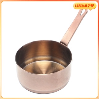 [LINDA7] Herramienta de cocina Fondue Mini sopa mantequilla olla con mango salsa sartén portátil de fondo plano cocina leche de acero inoxidable