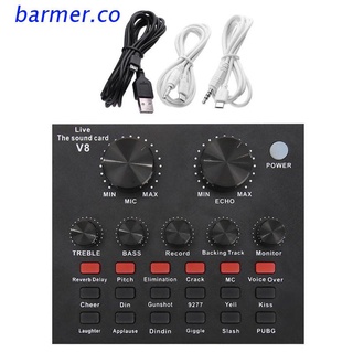 BAR2 V8 Audio USB Tarjeta De Sonido Externa Auriculares Micrófono Webcast Dispositivo De Transmisión En Vivo Para PC Teléfono Ordenador