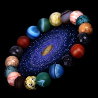 Eight Planets Bead Bracelet Men Natural Stone Universe Yoga Solar Chakra Bracelet for Women Men Jewelry Gifts