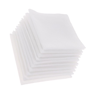 10 pzas pañuelos suaves De algodón blanco Para fiestas