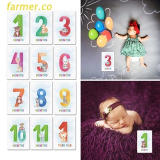 far2 12pcs milestone photo sharing tarjetas de regalo bebé edad tarjetas bebé hito tarjetas