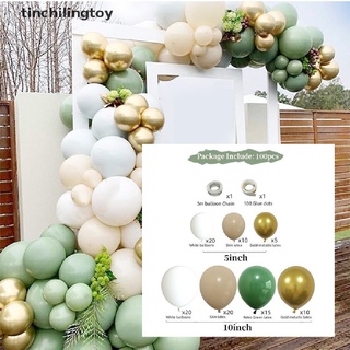 [tinchilingtoy] 100*avocado globos verdes guirnalda arco kit retro verde chorme oro látex decoración [caliente]