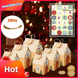 MCC 24Pcs Christmas House Packaging Box Gift Birthday Wedding Party Favors Carrier