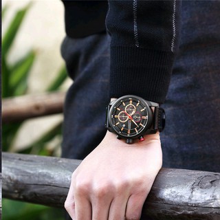 Reloj Curren para hombre marca superior moda deportes de lujo cuero multifuncional cuarzo resistente al agua 8291 (5)