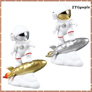 astronauta en el cohete estatuilla decoración spaceman decorativa estatua artesanía (9)