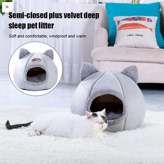 Pet Dog Cat Tent House Kennel Winter Warm Soft Foldable Sleeping Bed Nest