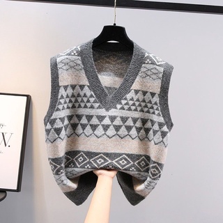 Moda sin mangas de punto chaleco suéter chaleco cuello en V top (5)
