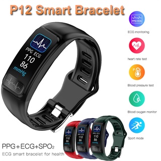 p12 0.96 pulgadas pantalla a color inteligente pulsera deportiva reloj de monitoreo del sueño pulsera