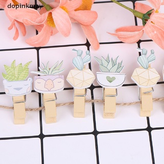 dopinkmay 10 piezas clip de madera de cactus clip de madera de boda lindo clip de pared de fotos co