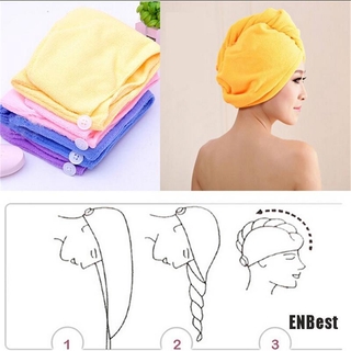 [Enbest] toalla de microfibra para envoltura de cabello, baño, Spa, gorro turbante, ducha seca