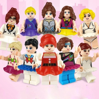 Linda princesa Compatible con Legoing Minifigures bloques de construcción Belle juguetes para niños cumpleaños