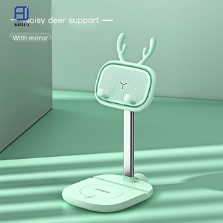 soporte para teléfono con orejas de conejo ajustable, multifunción, soporte de escritorio telescópico, plegable