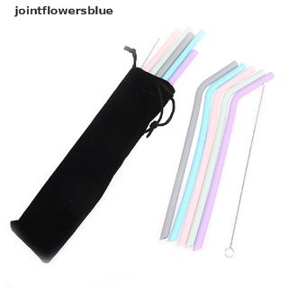 Jbco Reusable Silicone Drinking Straws Set Flexible With Cleaning Brushes Party Parts Jelly