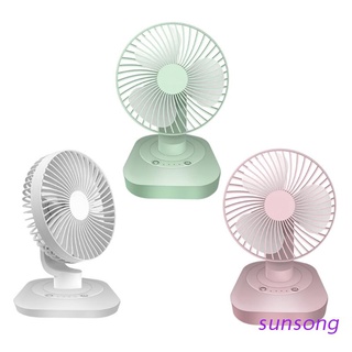 sunsong 3000mah usb recargable 120 grados oscilación ventilador de escritorio 3 engranajes sacudiendo la cabeza ventilador