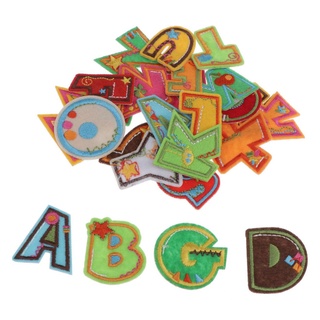 26pcs dibujos animados alfabeto bordado parche apliques ropa insignia de tela pegatina (5)