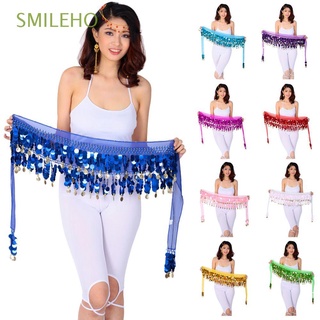SMILEHO Sweet Belly Waist Chain Hip-Hop Dance Skirt Belly Dancing Belt Women Bling Sequins Coins Clothing Costume Wrap Scarf/Multicolor