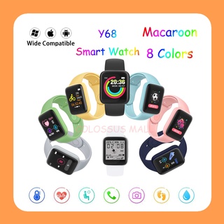 2021 new 8-color Y68/D20 Macaron smart watch Bluetooth sports smart watch heart rate monitor fitness tracker