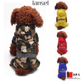 Lansel ropa al aire libre perro impermeables transpirable PU mascota mono chaqueta protector solar impermeable mascotas suministros reflectantes con capucha/Multicolor