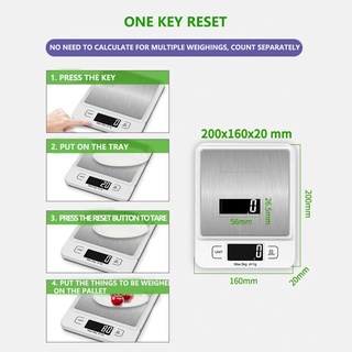 Balanza digital Mini escala de cocina báscula electrónica barra de plástico blanco precisa portátil