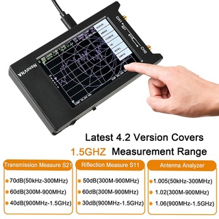 nanovna-h4 vector network analyzer 10khz-1.5ghz hf vhf uhf antena analizador de medición, con pantalla lcd de prensa nano vna (4)