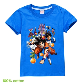100% algodón 2020 verano dragon ball z goku camiseta niños 2020 verano manga corta de dibujos animados anime top camisetas