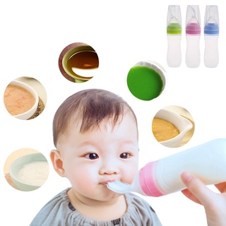 1pc bebé bebé silicona alimentación con cuchara alimentador de alimentos arroz cereales botella 120ml