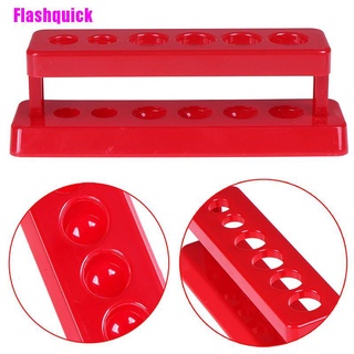 [Flashquick] soporte de prueba de laboratorio de 6 agujeros estante de plástico rojo soporte Burette soporte estante