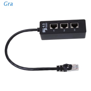 Gra 1 to3 Socket LAN Ethernet Network RJ45 Plug Splitter Extender Adapter Connector