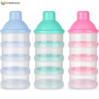 creatuous portátil leche en polvo contenedor de viaje bebé botella de leche formula dispensador bebé 4 capas niños alimentación caja de almacenamiento de alimentos