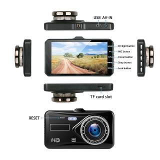 Pulgadas 1080P pantalla táctil cámara de coche FHD Dual lente Dashcam Dvr Dashborad cámara trasera grabadora de conducción videocámara Dash Cam soporte tarjeta TF (5)