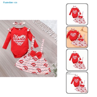 fuandan Suave Vestido Bebé Niñas Conjunto De Ropa De Buen Aspecto Para El Día De San Valentín (1)