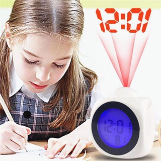 multifuncional digital despertador lcd temperatura de tiempo pantalla de voz reloj led projecter t3t4