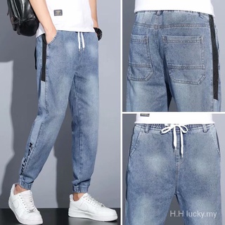 Otoño Jeans de los hombres de estilo coreano de moda Slim-Fit tobillo-longitud pantalones2021new primavera y otoño de la marca de moda de los hombres pantalones largos